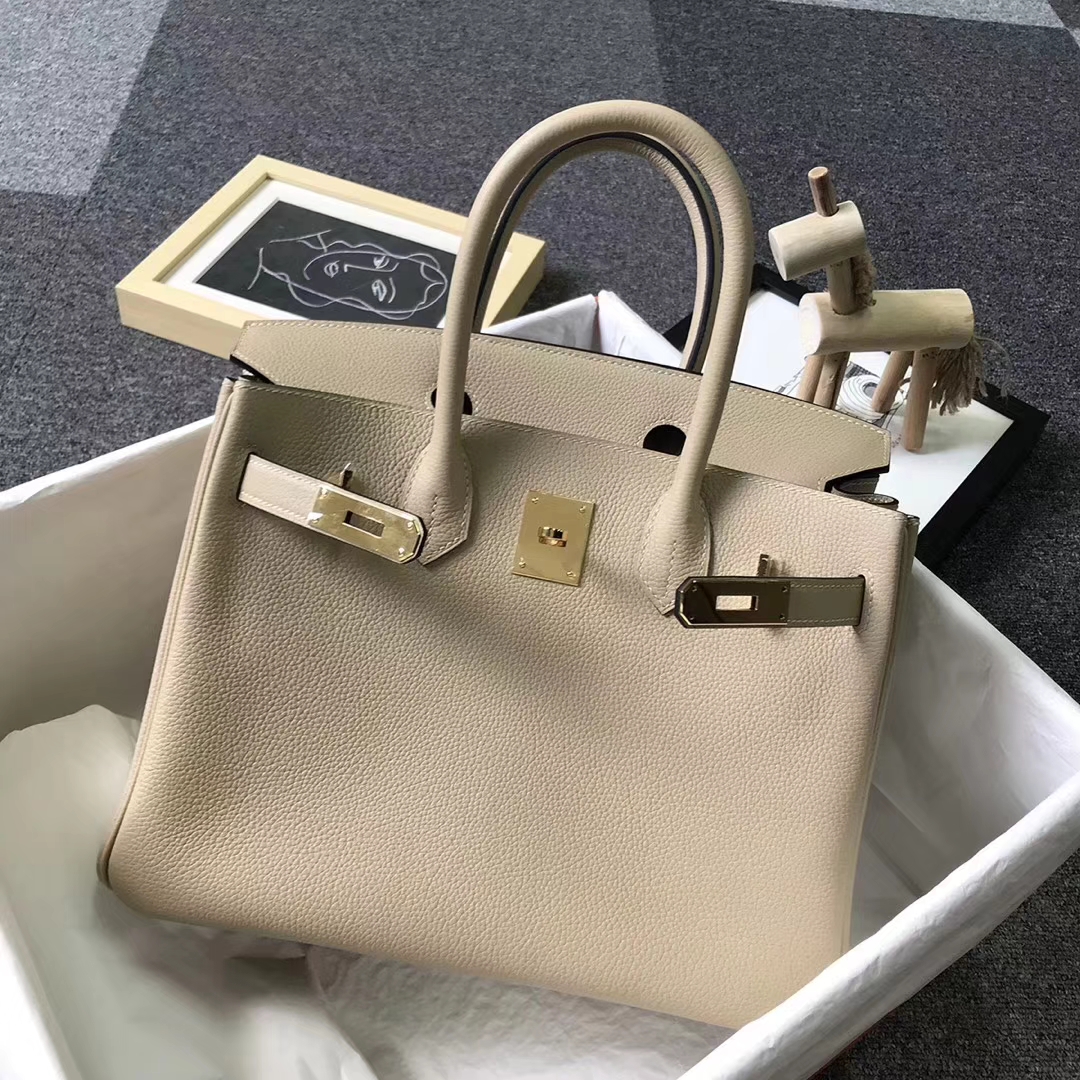 hermès(爱马仕)风衣灰 原厂御用顶级小牛皮 birkin 30 金扣 银扣