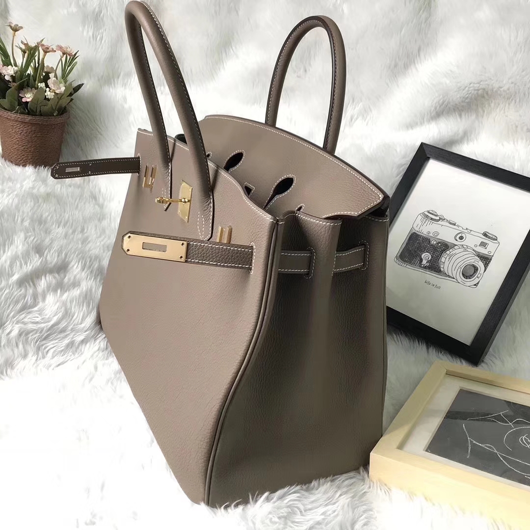 hermès(爱马仕)大象灰 原厂御用顶级小牛皮 birkin 35 金扣 现货