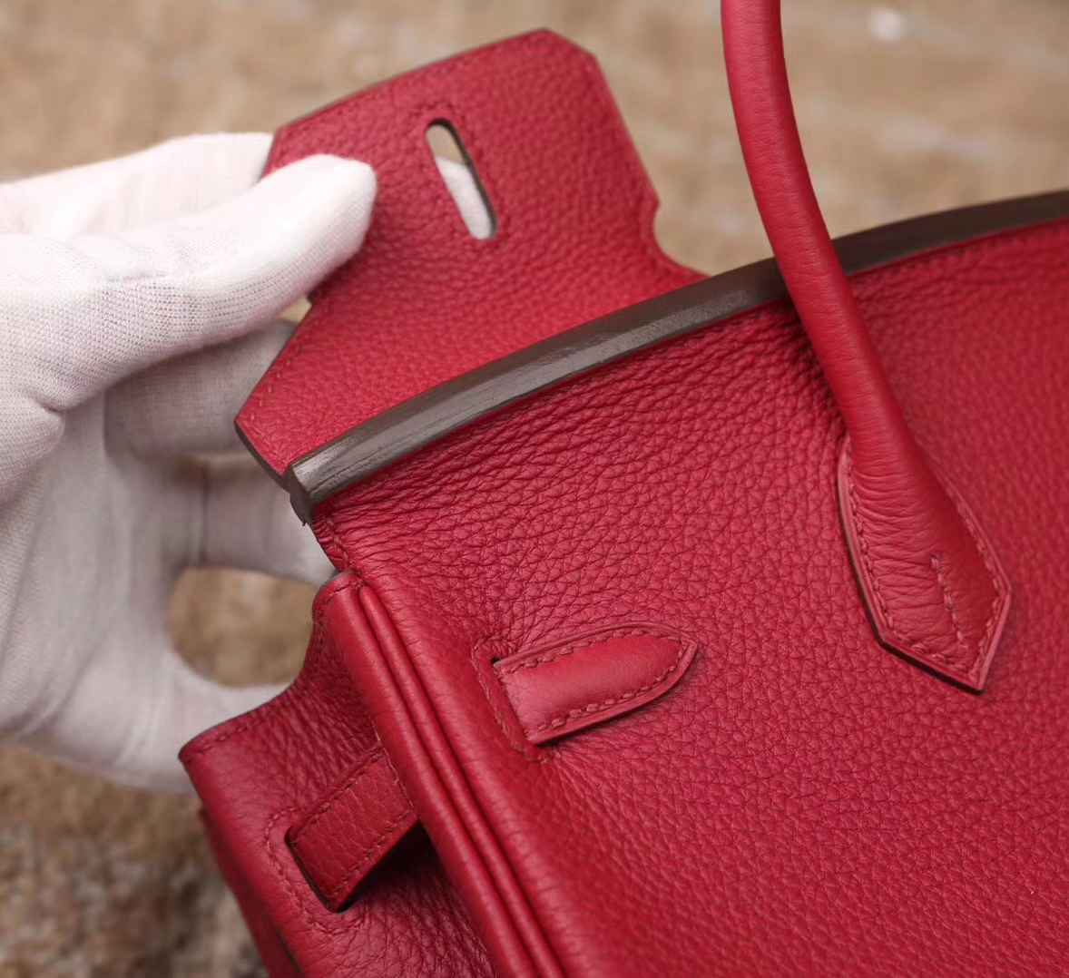 Hermes Birkin 25 K1 石榴红 原厂御用顶级小牛皮 金扣 现货