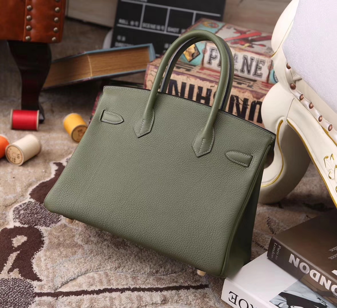 Hermes Birkin 30 V6 丛林绿 原厂御用顶级小牛皮 金丝拉扣