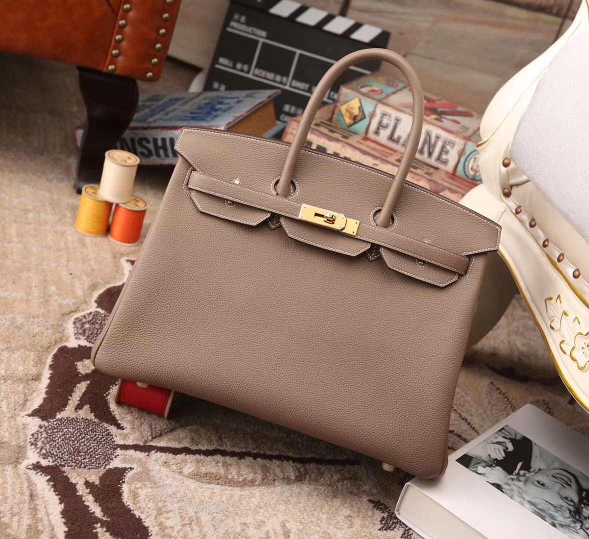 Hermes Birkin 35 CK18 大象灰 原厂御用顶级小牛皮 金扣 银扣 现货