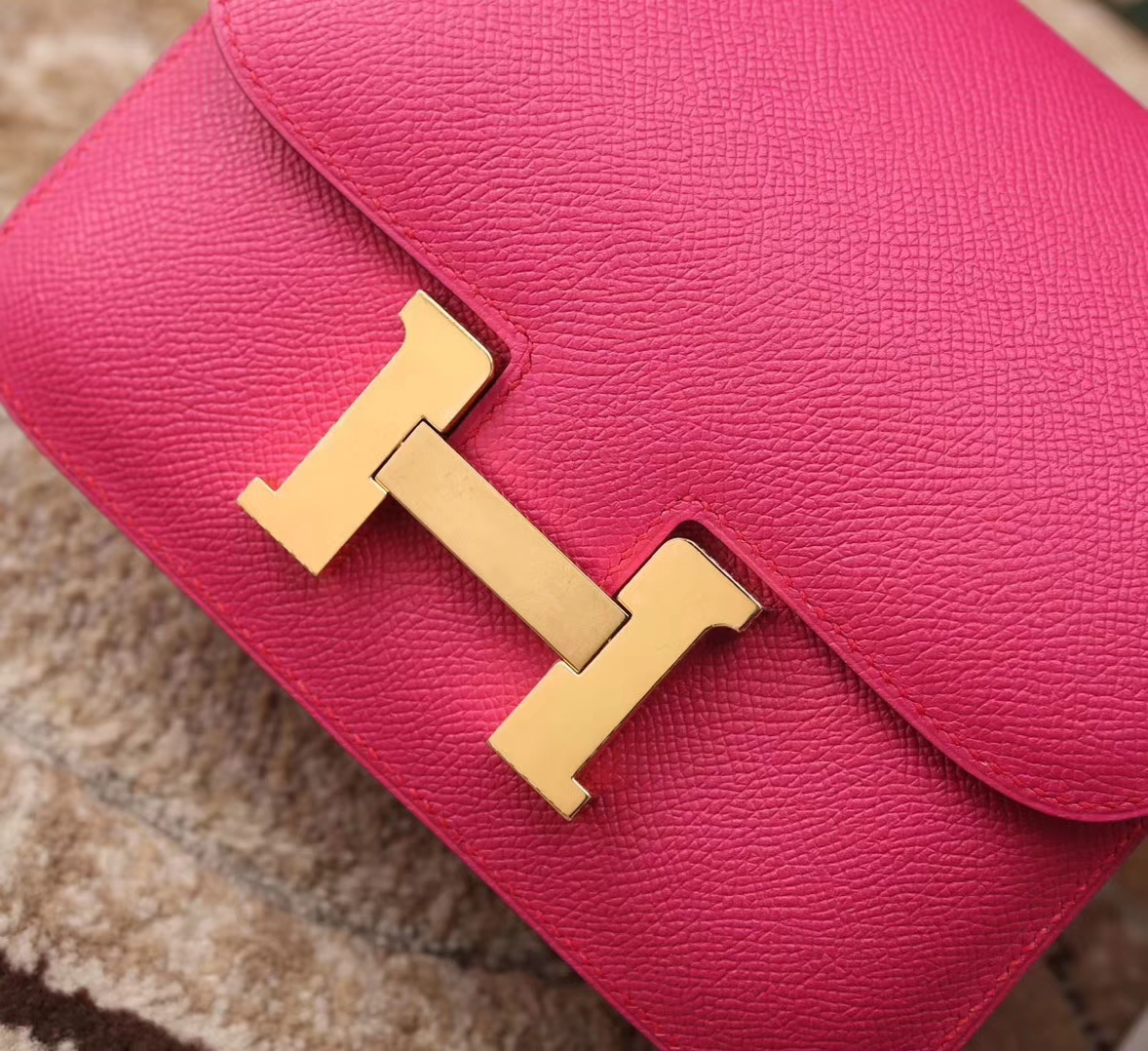 Hermes Constance 19 L3 玫紫色 新色 原厂御用顶级Epsom皮 金扣 现货