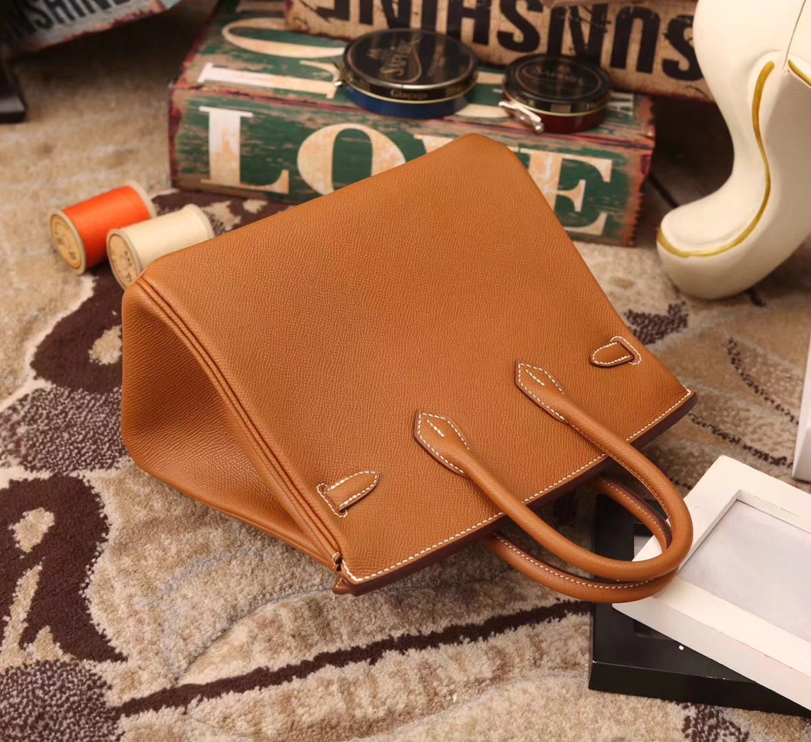 Hermes Birkin 25 C37 浅咖啡 金棕色 原厂御用顶级Epsom皮 金扣 现货