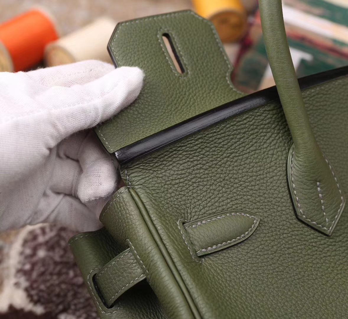 Hermes Birkin 30 V6 丛林绿 原厂御用顶级小牛皮 金丝拉扣