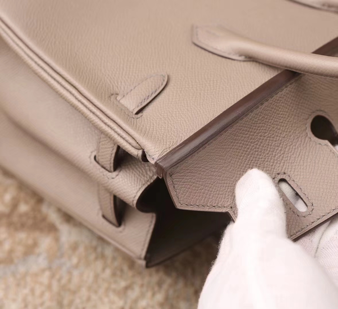 Hermes Birkin 25 M8巴黎灰 新色 原厂御用顶级Epsom皮 金扣 银扣 现货