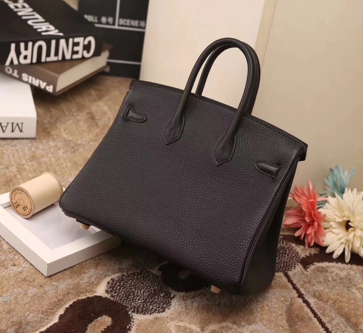 89黑色 原厂御用顶级小牛皮 Birkin 25 金扣 银扣