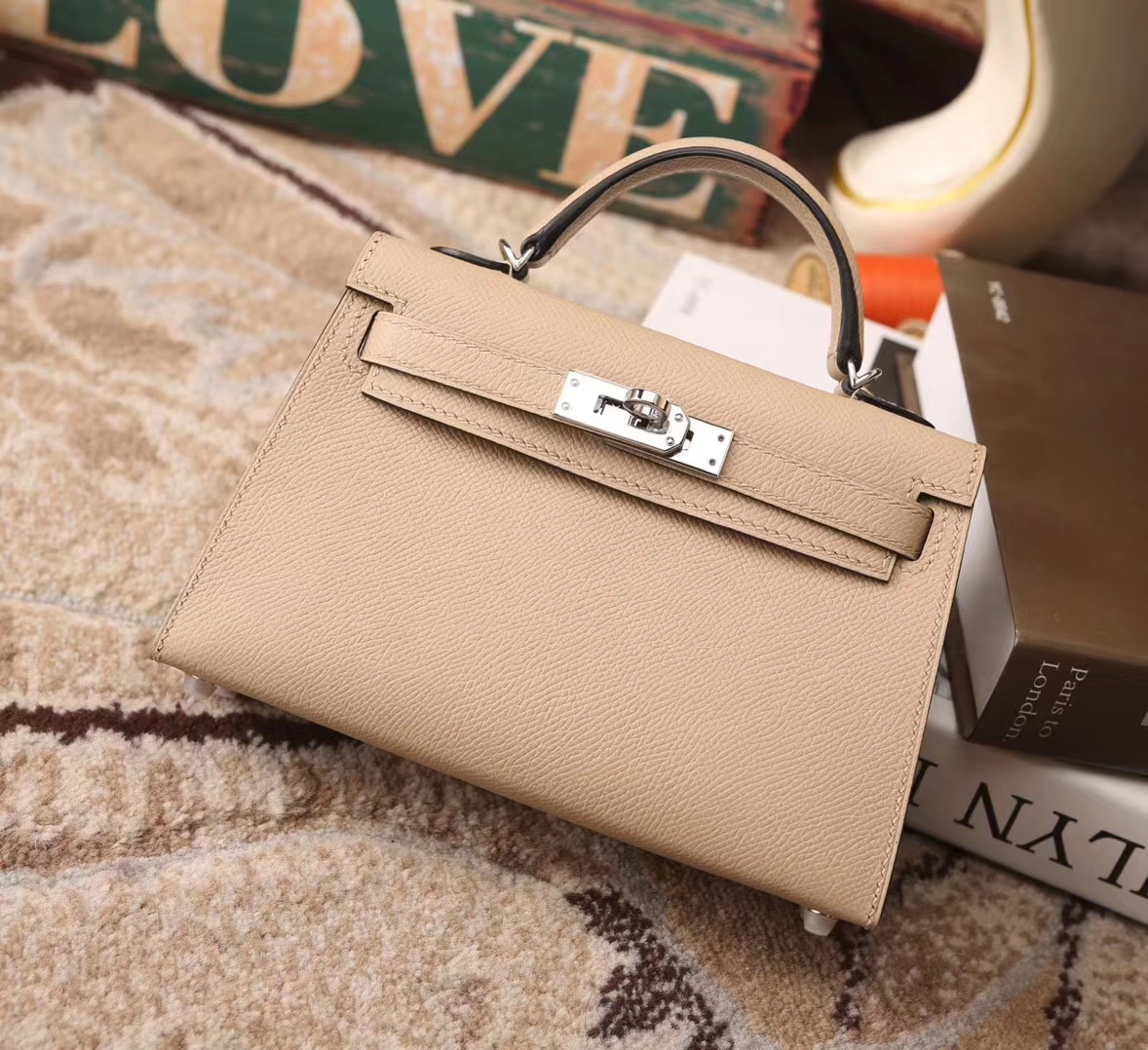 Hermes Mini Kelly S2 风衣灰 原厂御用顶级Epsom皮 二代 银扣 订单出货