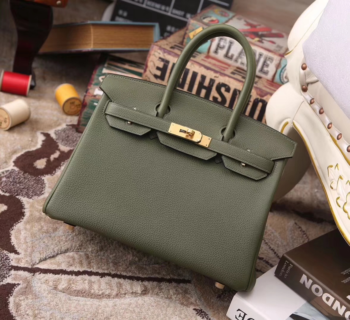 Hermes Birkin 30 V6 丛林绿 原厂御用顶级小牛皮 金丝拉扣