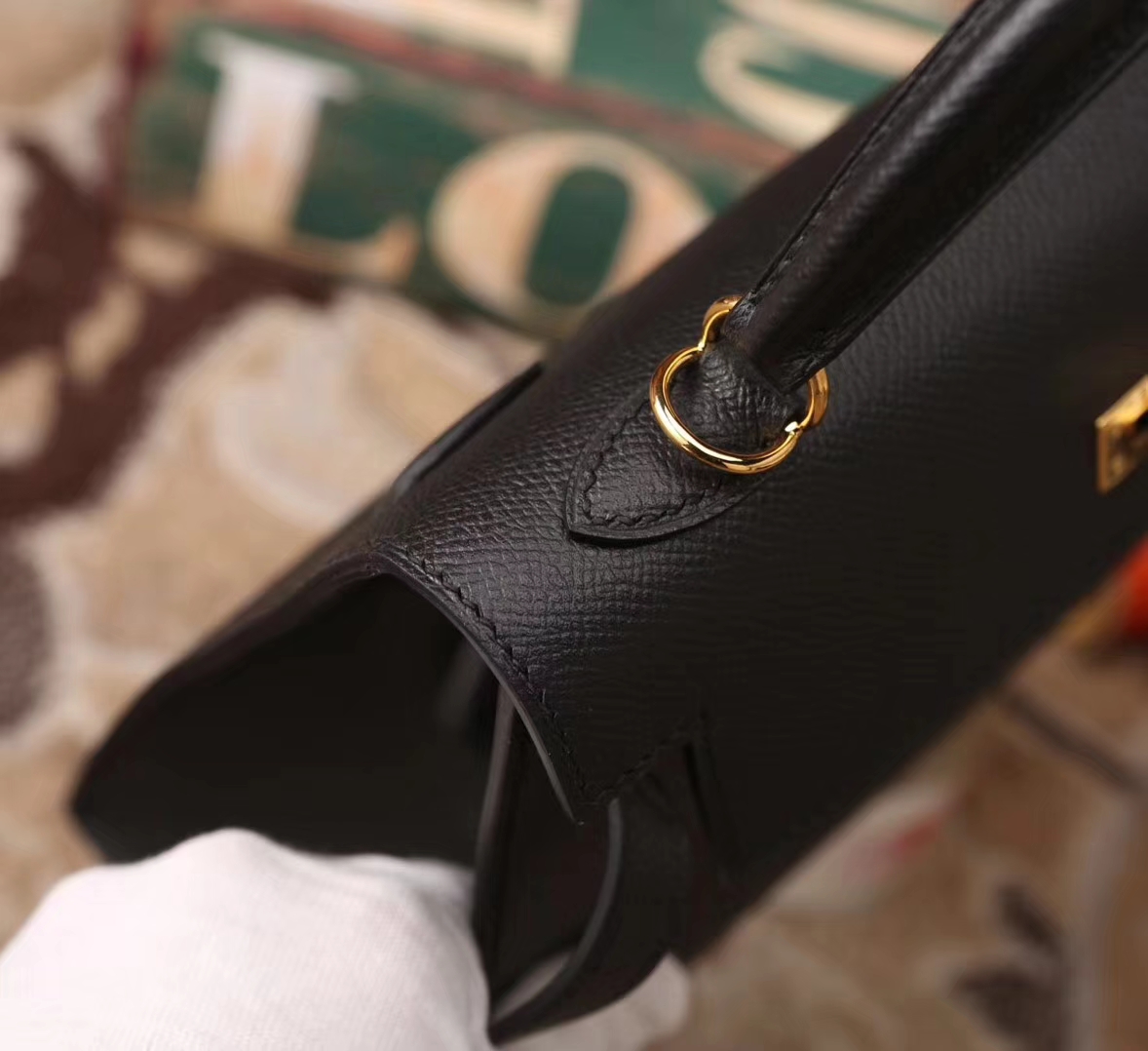 Hermes Kelly 25 CK89 黑色 原厂御用顶级Epsom皮 外缝 金扣 现货