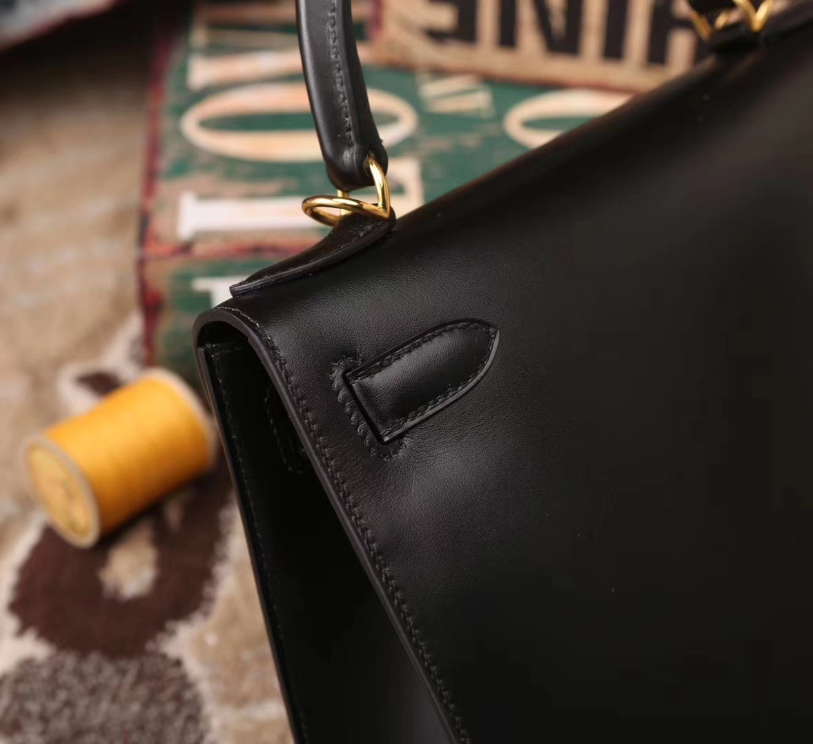 Hermes Kelly 28 CK89 黑色 原厂御用顶级Box皮 外缝 金扣 银扣 现货