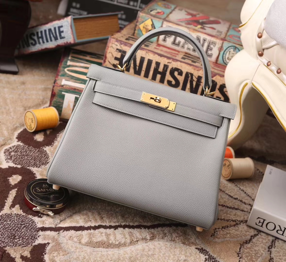 Hermes Kelly 28 4Z 海鸥灰 原厂御用顶级小牛皮 金扣 现货