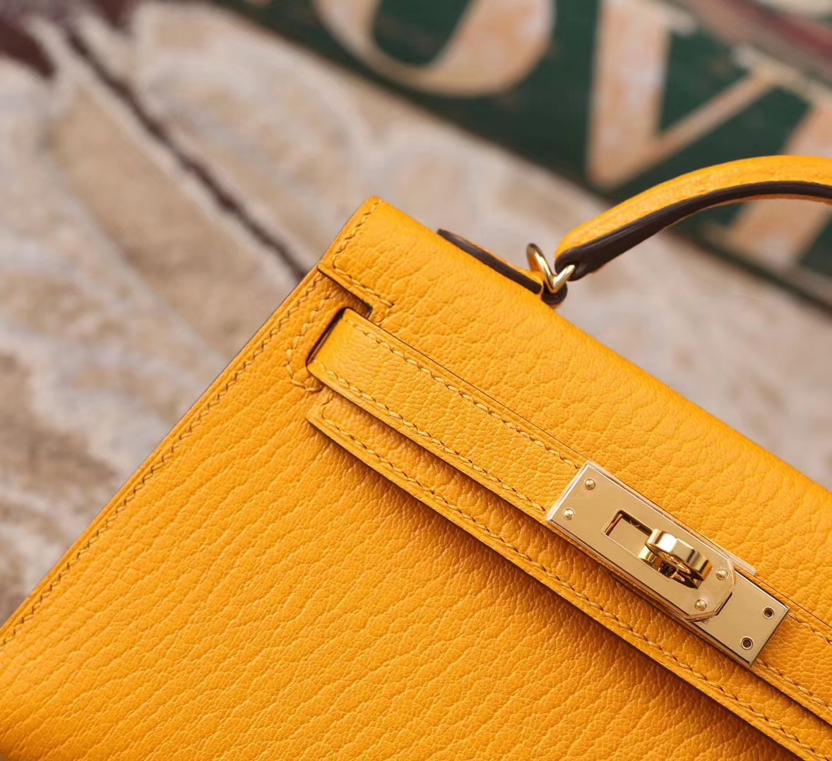 Hermes MiNi Kelly 芥末黄 原厂御用顶级山羊皮 二代 金扣 现货