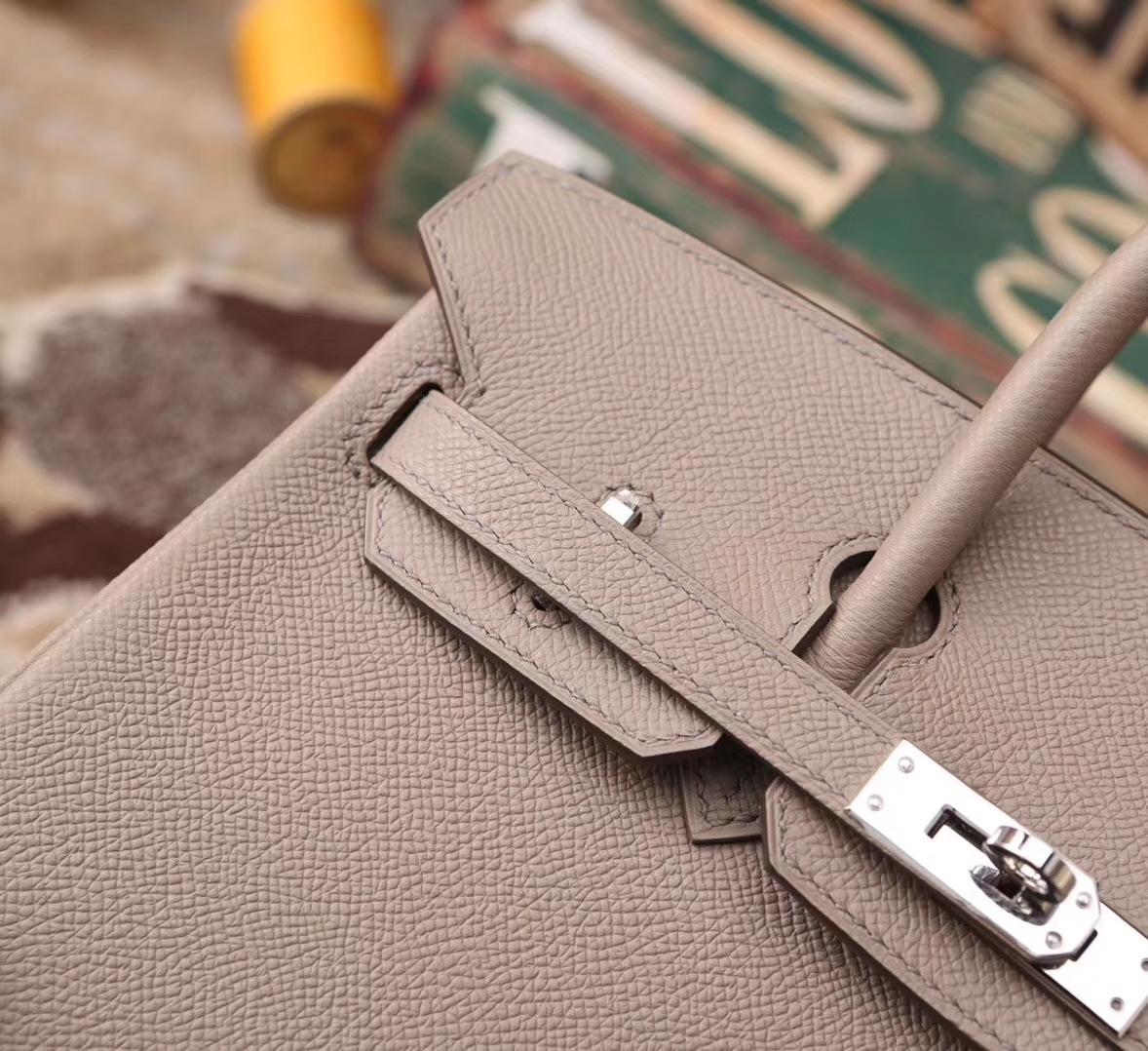 Hermes Birkin 25 M8巴黎灰 新色 原厂御用顶级Epsom皮 金扣 银扣 现货