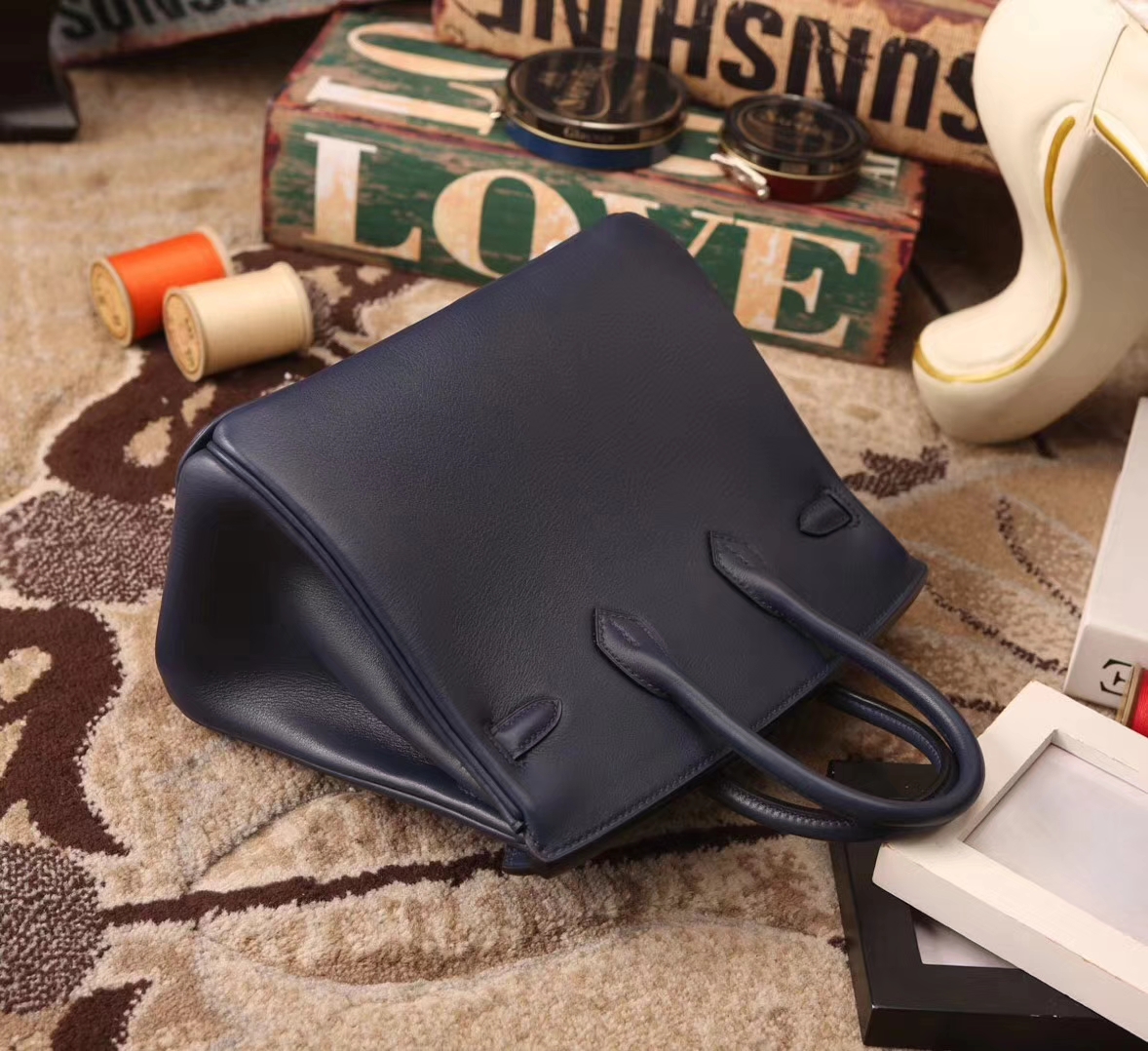 Hermes Birkin 25 7K 宝石蓝 原厂御用顶级Swift皮 银扣 订单出货