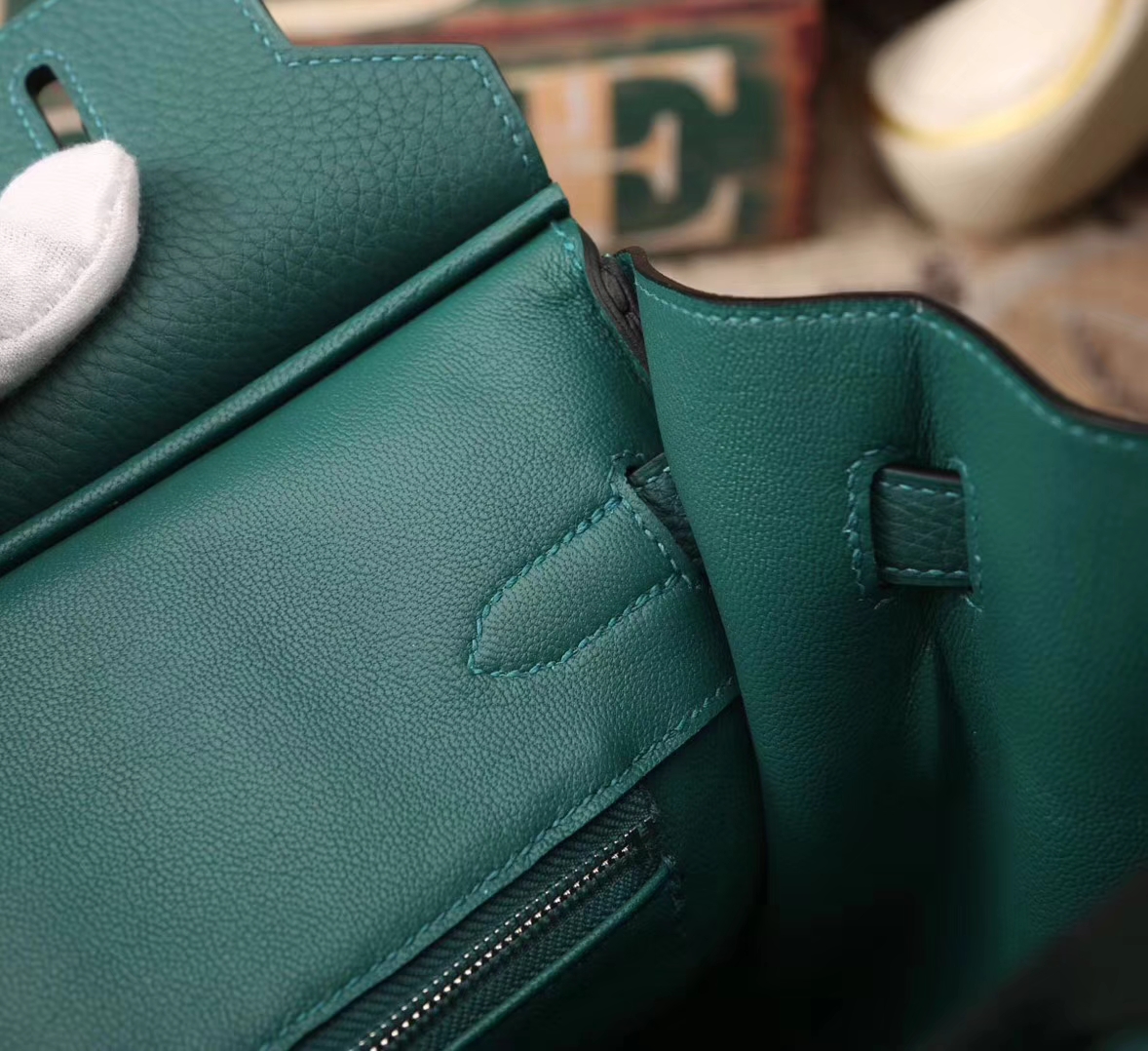 Hermes Birkin 30 Z6 孔雀绿 原厂御用顶级小牛皮 银扣