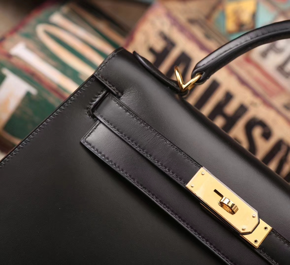 Hermes Kelly 28 CK89 黑色 原厂御用顶级Box皮 外缝 金扣 银扣 现货