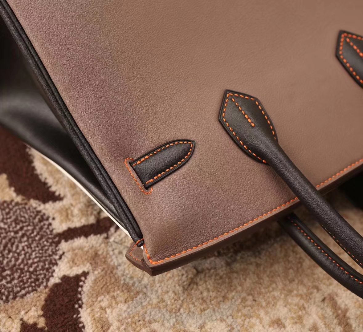 Hermes Birkin 35 白色拼大象灰拼黑色 原厂御用顶级Swift皮 金扣