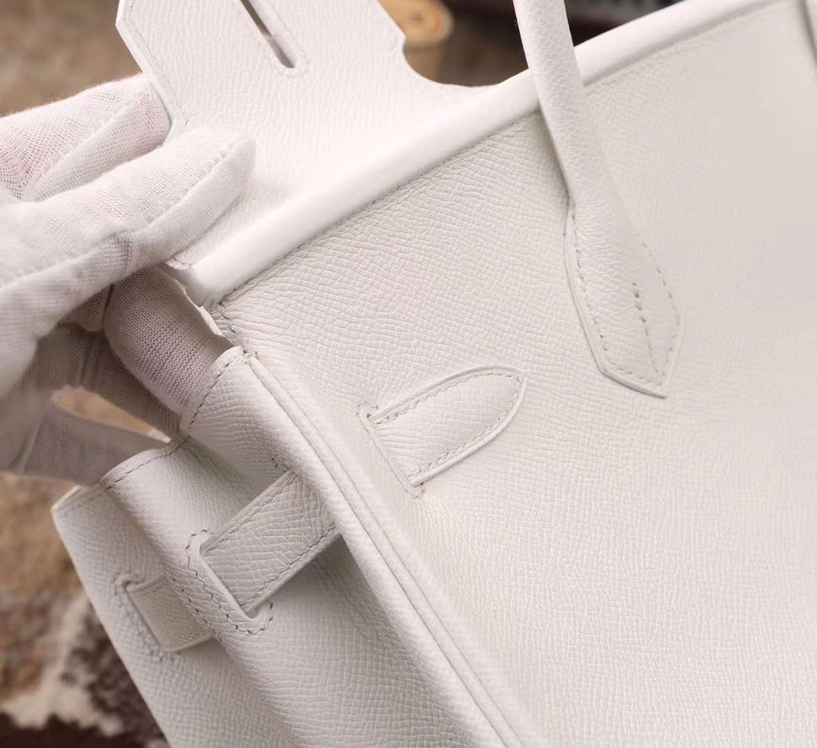 Hermes Birkin 30 纯白色 原厂御用顶级Epsom皮 金扣 现货