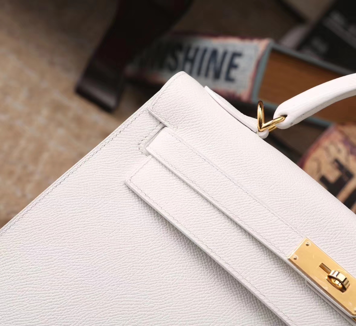 Hermes Kelly 32 纯白色 原厂御用顶级Epsom皮 外缝 金扣 现货