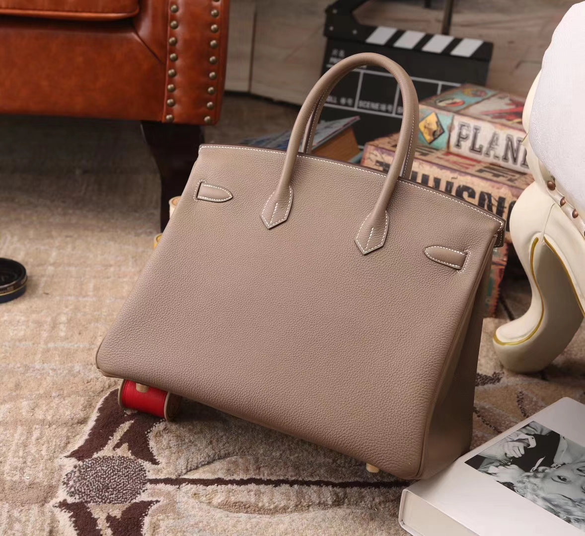 Hermes Birkin 35 CK18 大象灰 原厂御用顶级小牛皮 金扣 银扣 现货