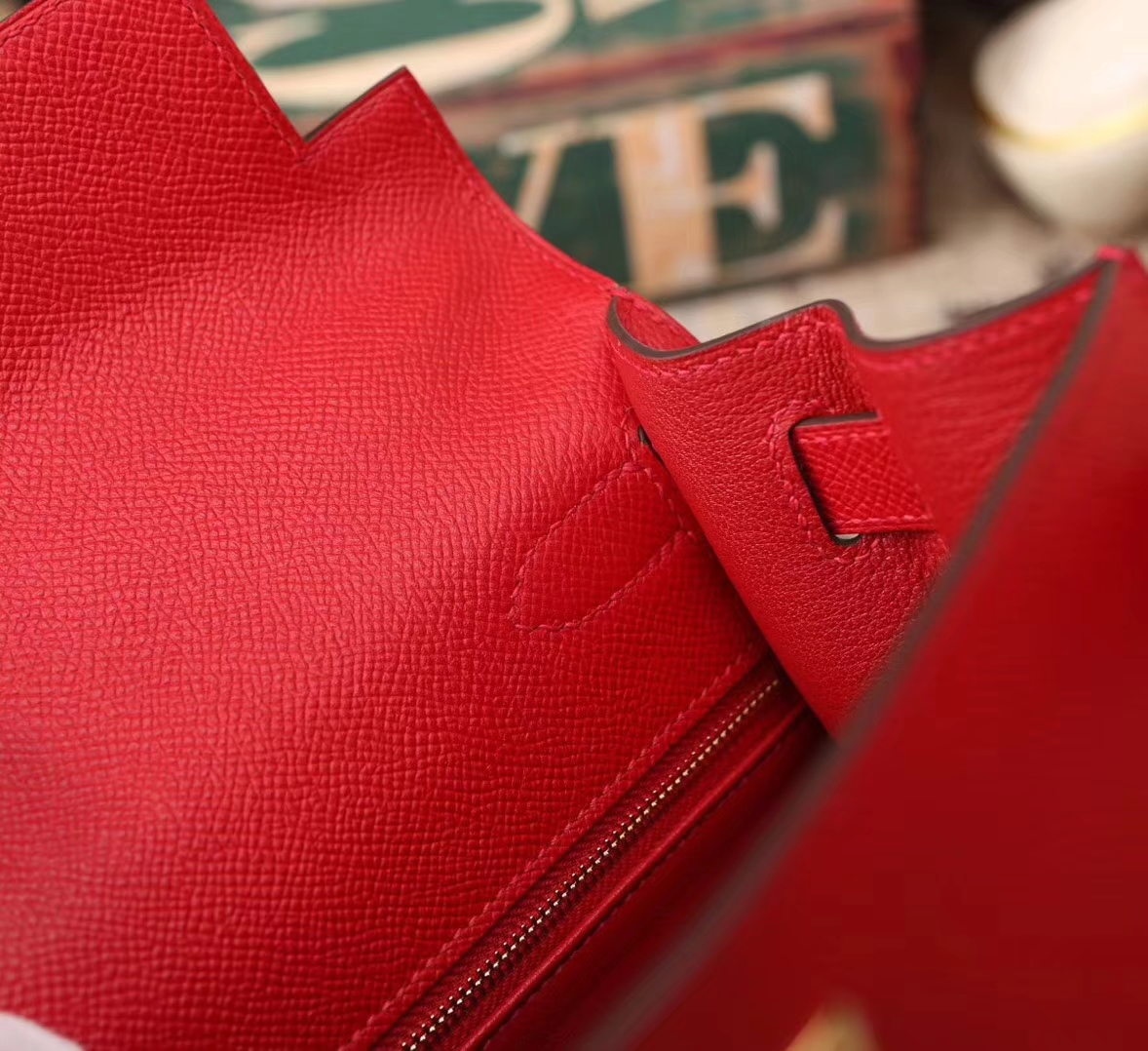 Hermes Kelly 28 Q5 中国红 糖果红 原厂御用顶级Epsom皮 外缝 金扣 现货