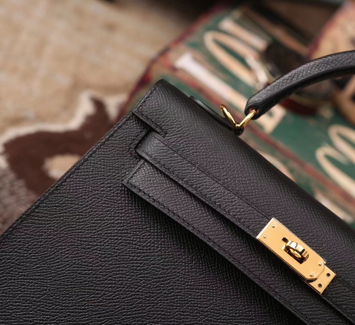 Hermes Kelly 25 CK89 黑色 原厂御用顶级Epsom皮 外缝 金扣 现货