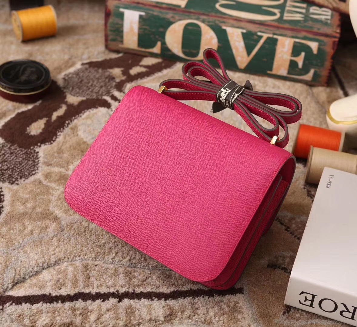 Hermes Constance 19 L3 玫紫色 新色 原厂御用顶级Epsom皮 金扣 现货