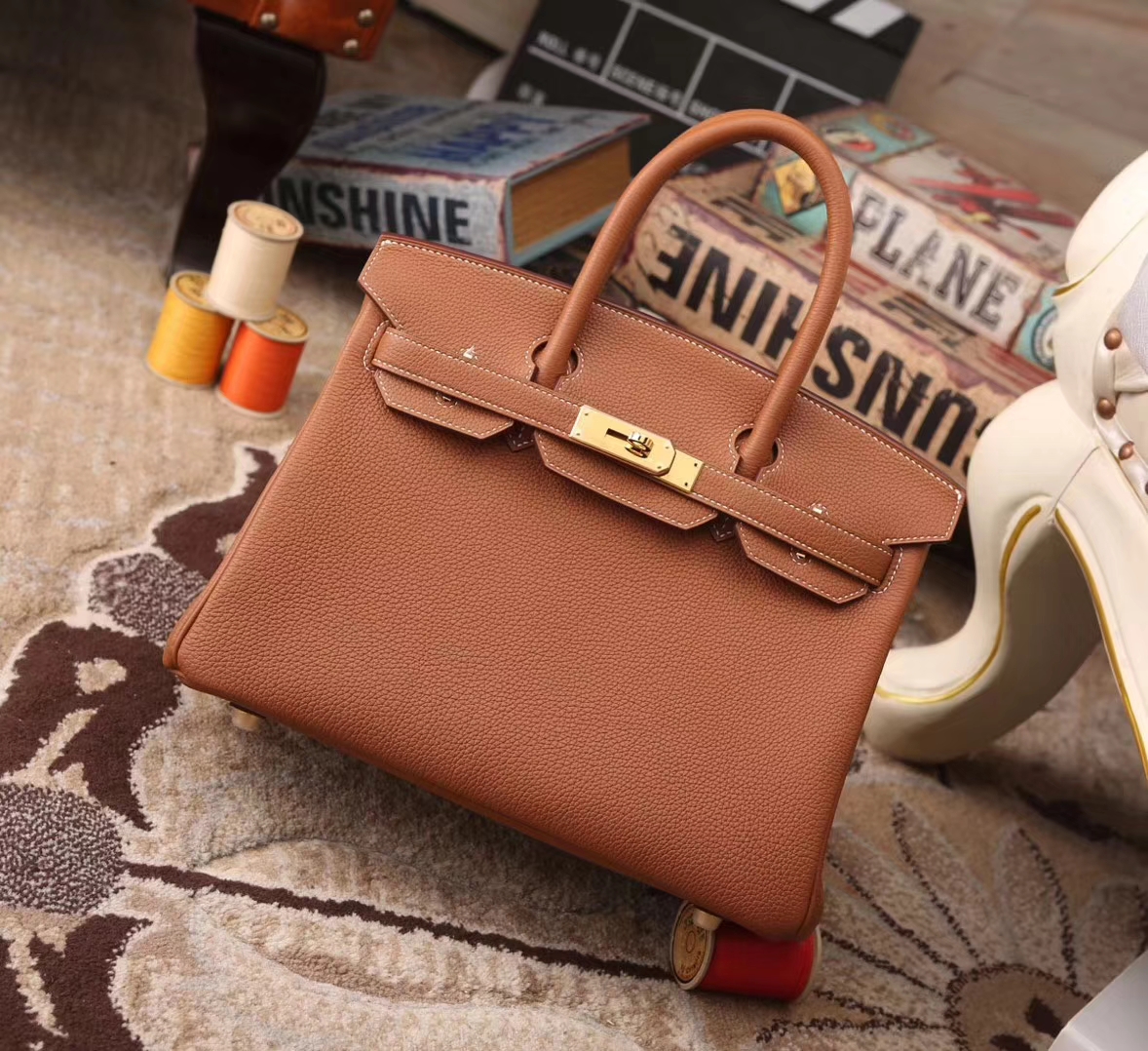 Hermes Birkin 30 C37 浅咖啡 金棕色 原厂御用顶级小牛皮 金扣 银扣 现货