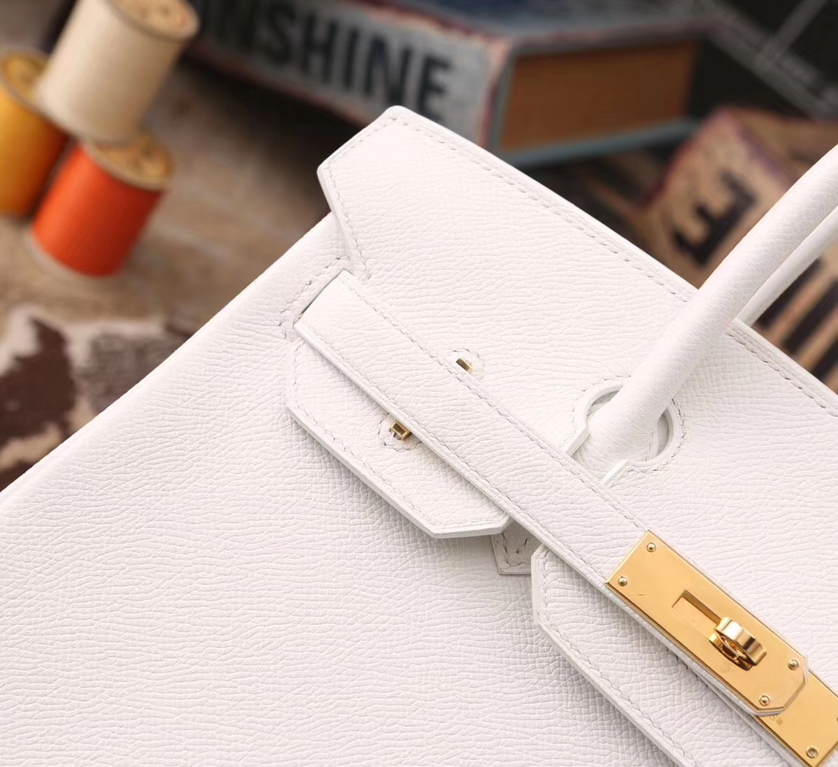 Hermes Birkin 30 纯白色 原厂御用顶级Epsom皮 金扣 现货