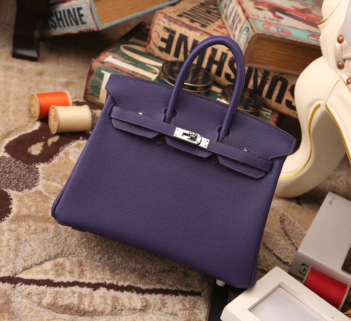 Hermes Birkin 25 9K 鸠尾紫 原厂御用顶级小牛皮 银扣 订单出货
