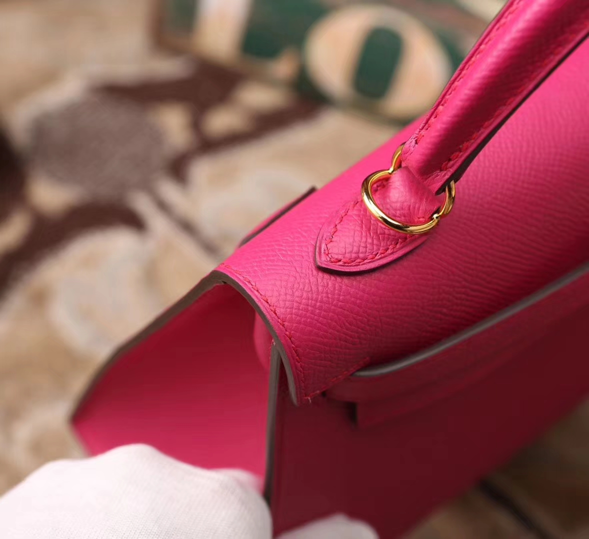 Hermes Kelly 25 L3 玫紫色 新色 原厂御用顶级Epsom皮 外缝金扣 现货
