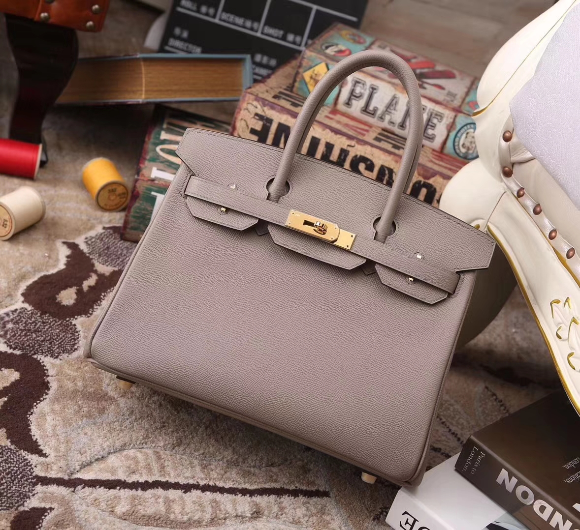 Hermes Birkin 30 M8 巴黎灰 新色 原厂御用顶级小牛皮 金扣 现货