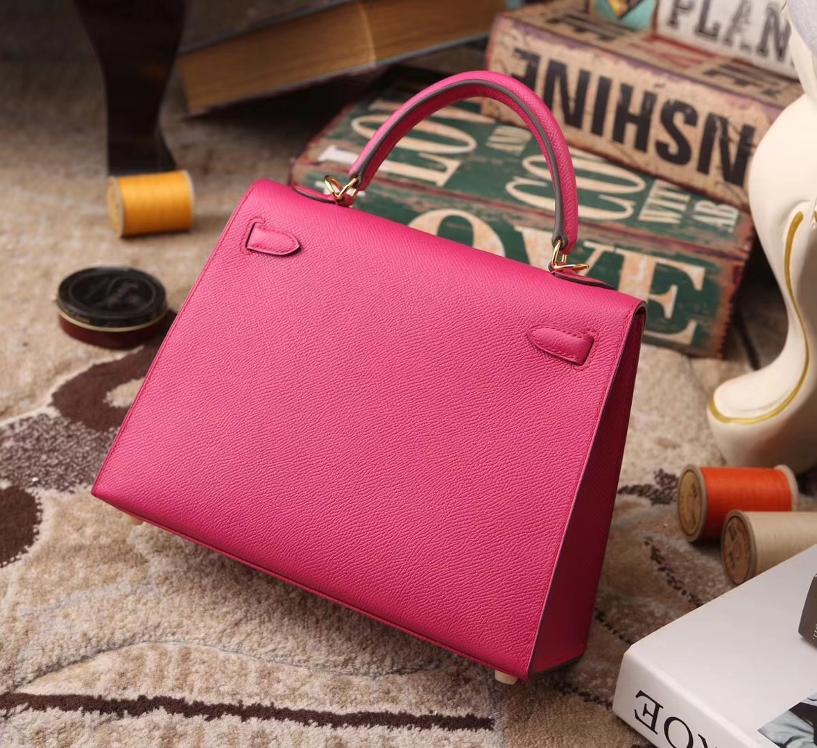 Hermes Kelly 25 L3 玫紫色 新色 原厂御用顶级Epsom皮 外缝金扣 现货