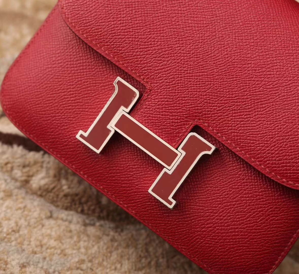 Hermes Constance 19 K1 石榴红 原厂御用顶级Epsom皮 珐琅扣 现货