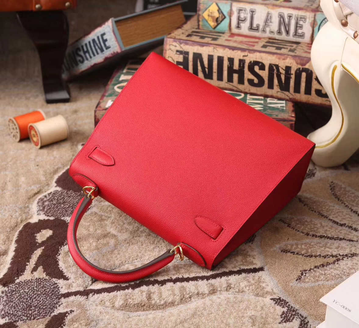 Hermes Kelly 28 Q5 中国红 糖果红 原厂御用顶级Epsom皮 外缝 金扣 现货