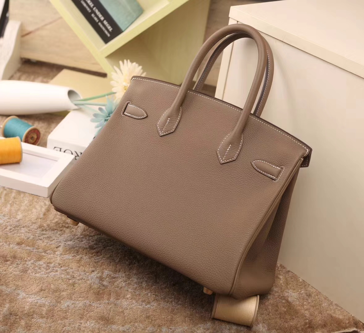 Hermes爱马仕 Birkin 30 CK18 大象灰 原厂御用顶级小牛皮 金扣 现货