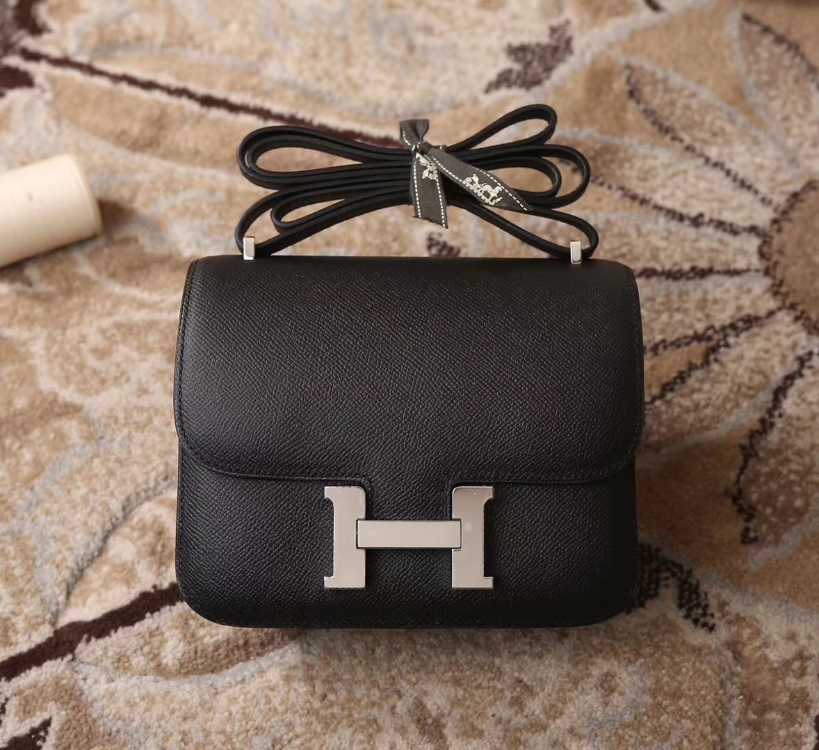 Hermes爱马仕 Constance 19 CK89 黑色 原厂御用顶级Epsom皮 银扣 现货