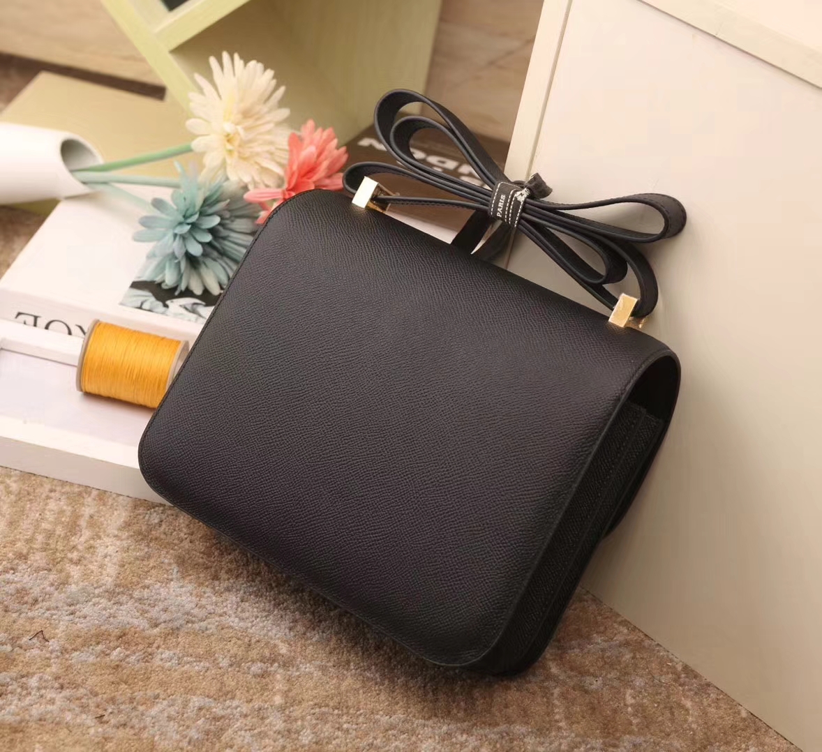 Hermes爱马仕 Constance 19 CK89 黑色 原厂御用顶级Epsom皮 金扣