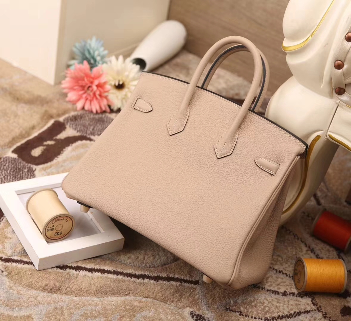 Hermes爱马仕 Birkin 25 S2 风衣灰 原厂御用顶级小牛皮 金扣 现货