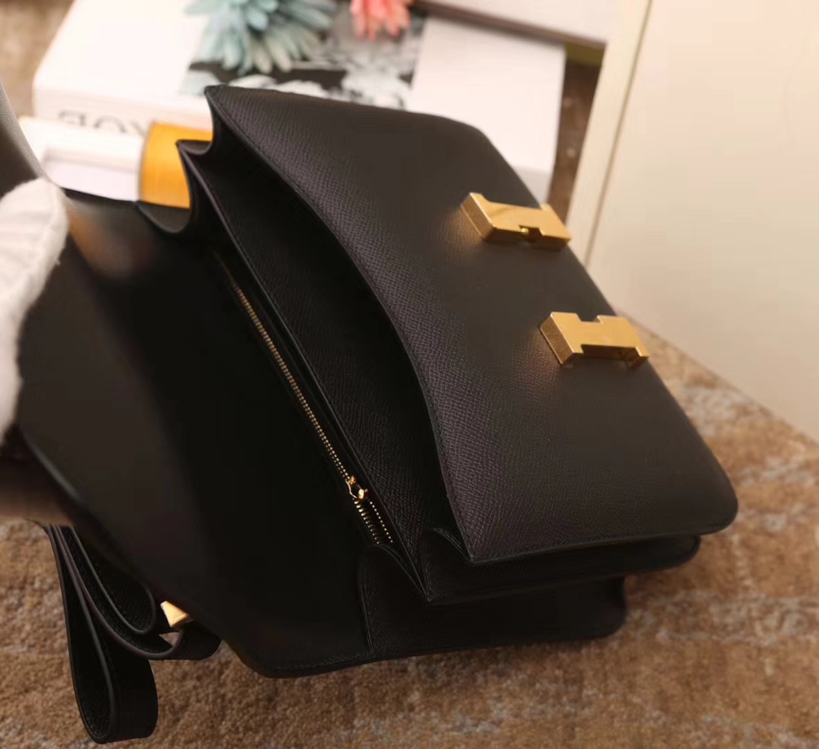 Hermes爱马仕 Constance 19 CK89 黑色 原厂御用顶级Epsom皮 金扣
