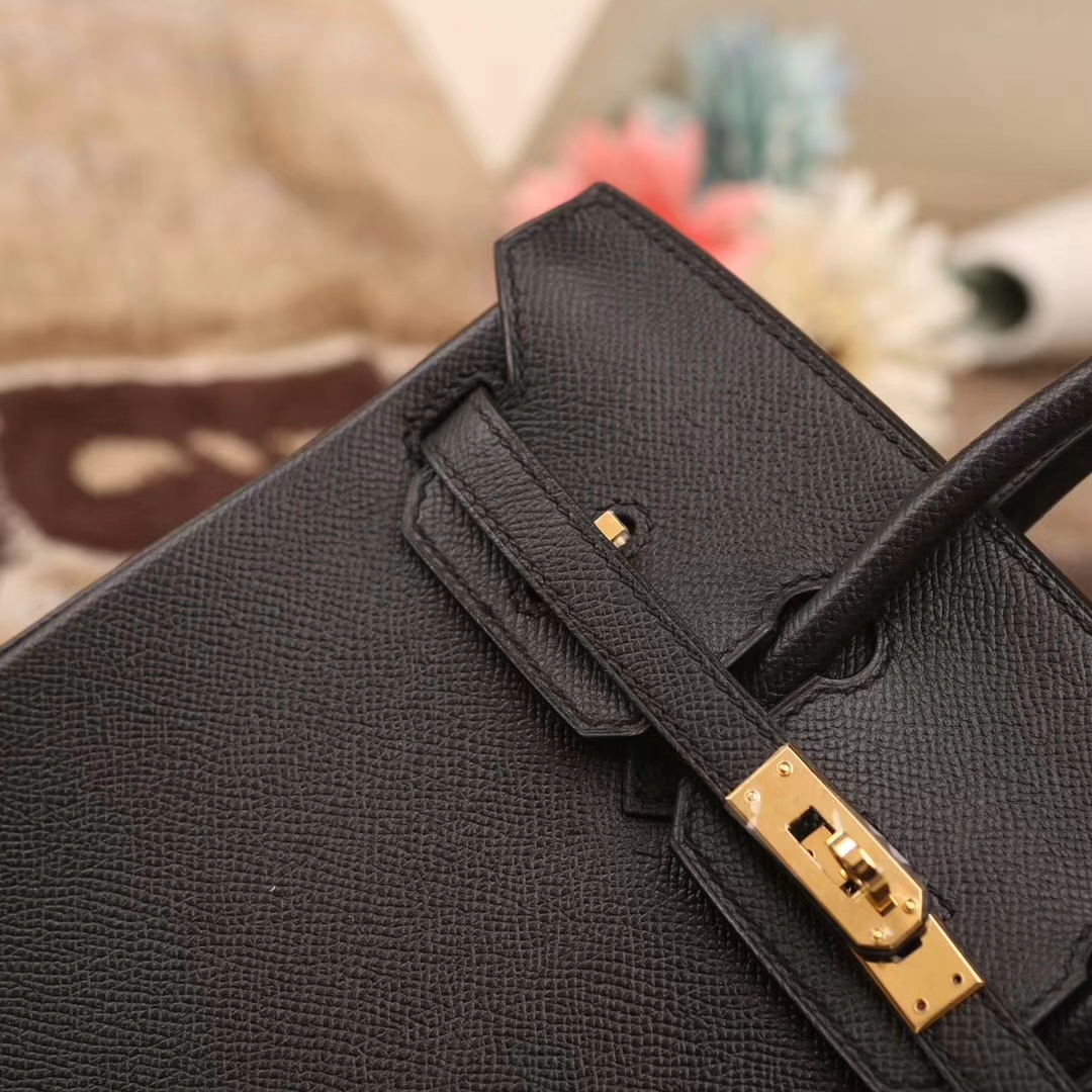Hermes爱马仕 Birkin 25 CK89 黑色 原厂御用顶级Epsom皮 金扣 现货