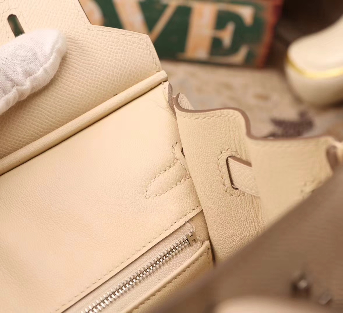 Hermes爱马仕 Birkin 25 奶昔白 原厂御用顶级Epsom皮 银扣