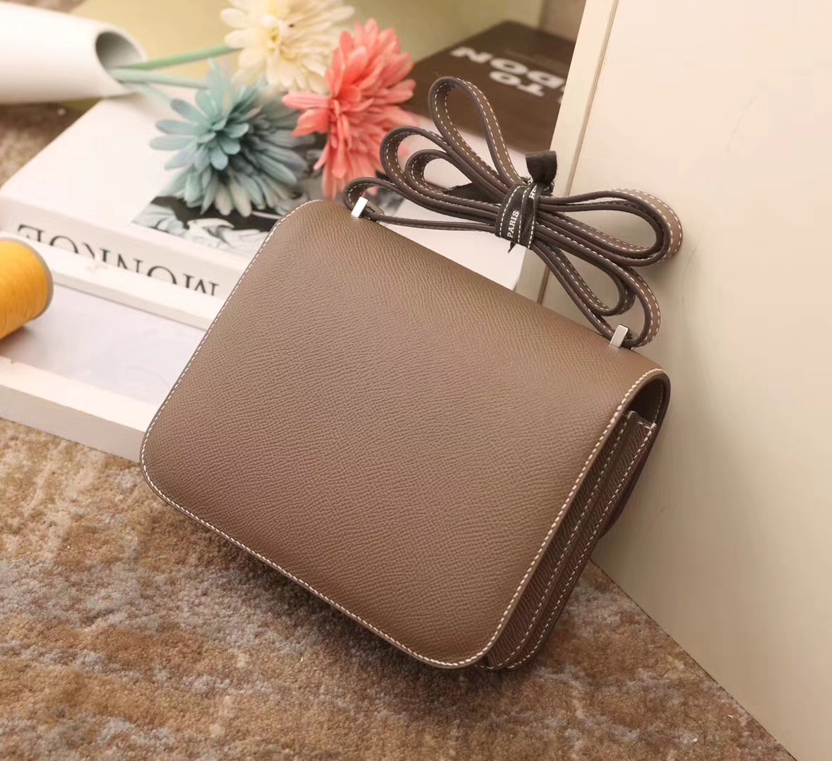 Hermes爱马仕 Constance 19 CK18 大象灰 原厂御用顶级Epsom皮 银扣 现货
