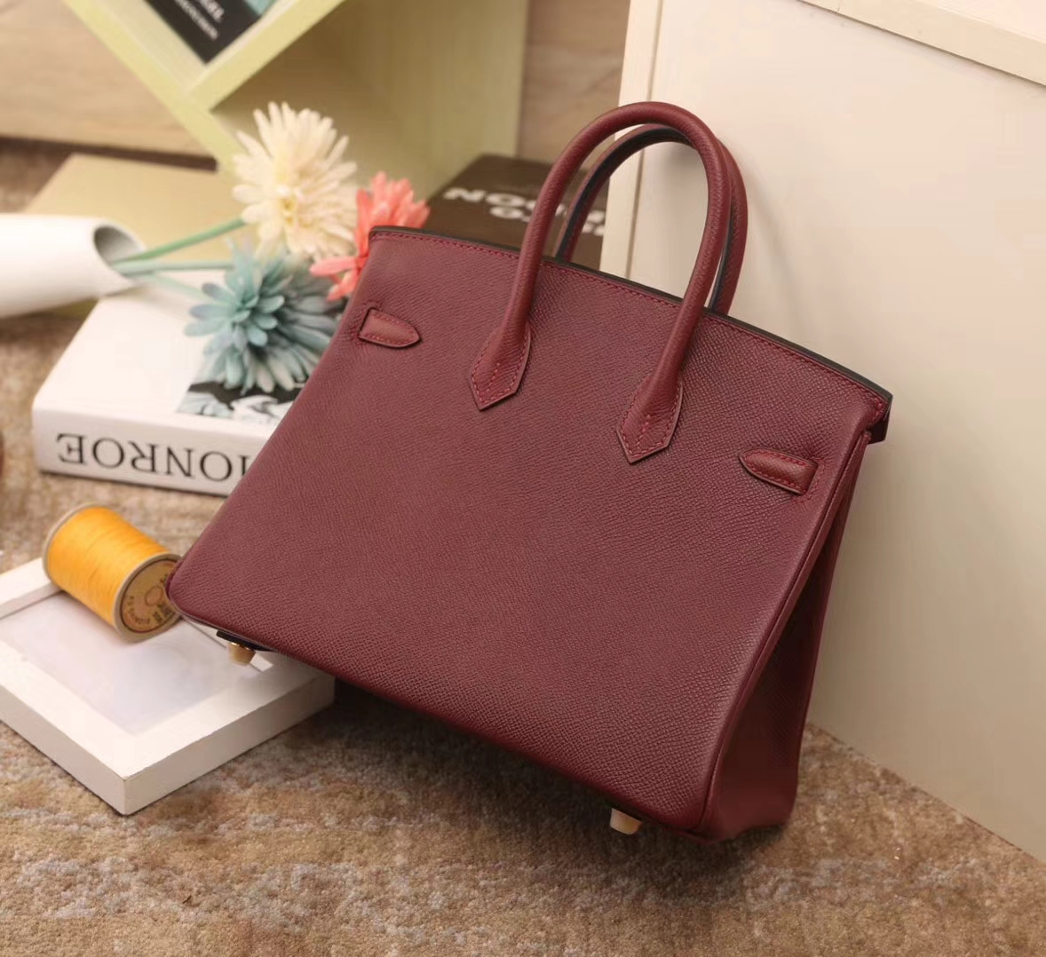 Hermes爱马仕 Birkin 25 爱马仕红 原厂御用顶级Epsom皮 金扣