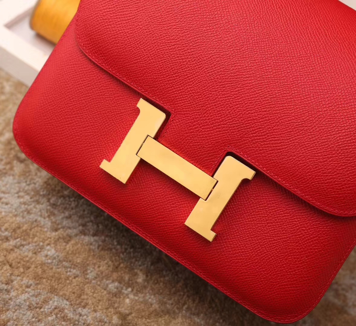 Hermes爱马仕 Constance 24 Q5 中国红 糖果红 原厂御用顶级Epsom皮 金扣 现货