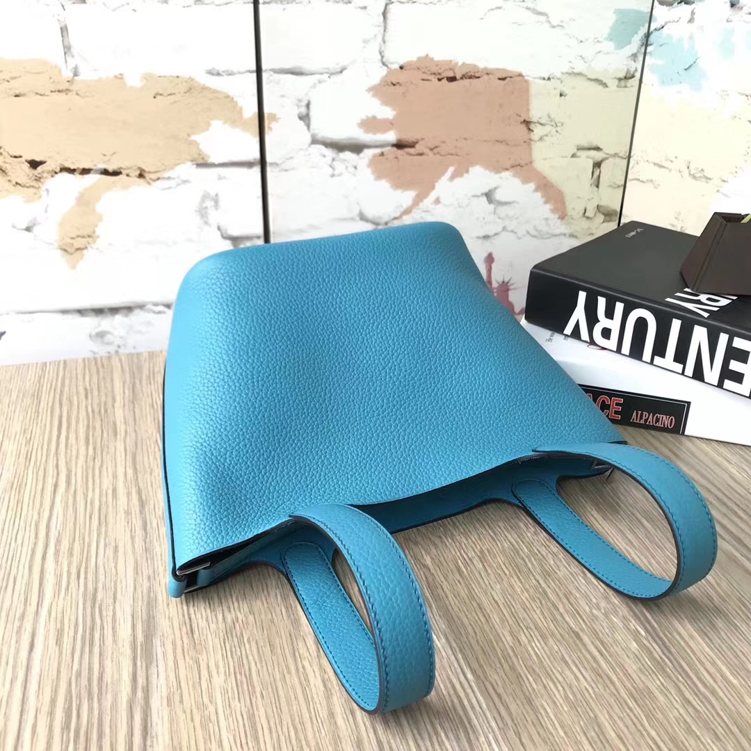 Hermes 爱马仕 7B 松石蓝 原厂御用顶级Togo 皮 Picotin  Lock 18cm 现货