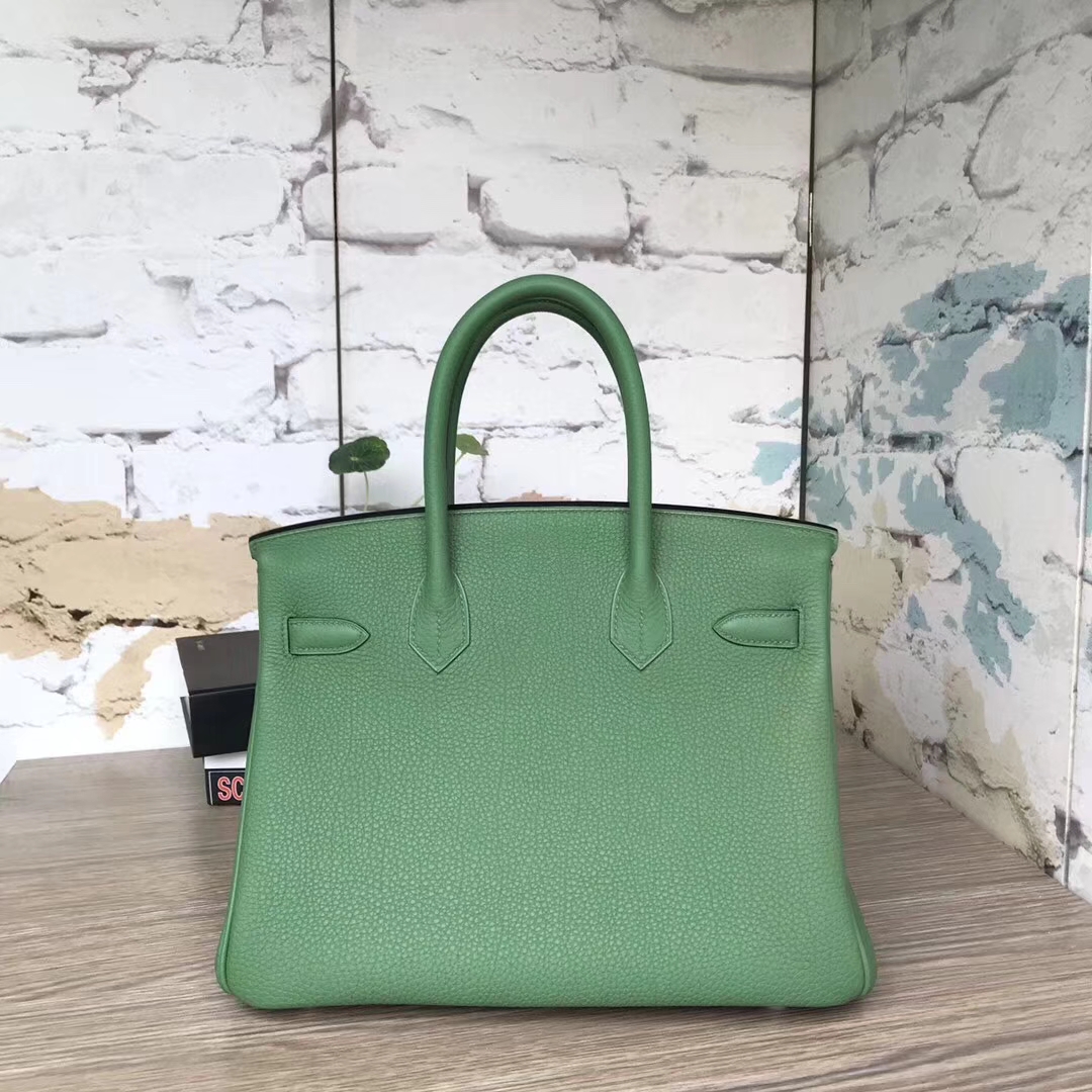 Hermes爱马仕 苹果绿 原厂御用顶级小牛皮 Birkin 30 银扣