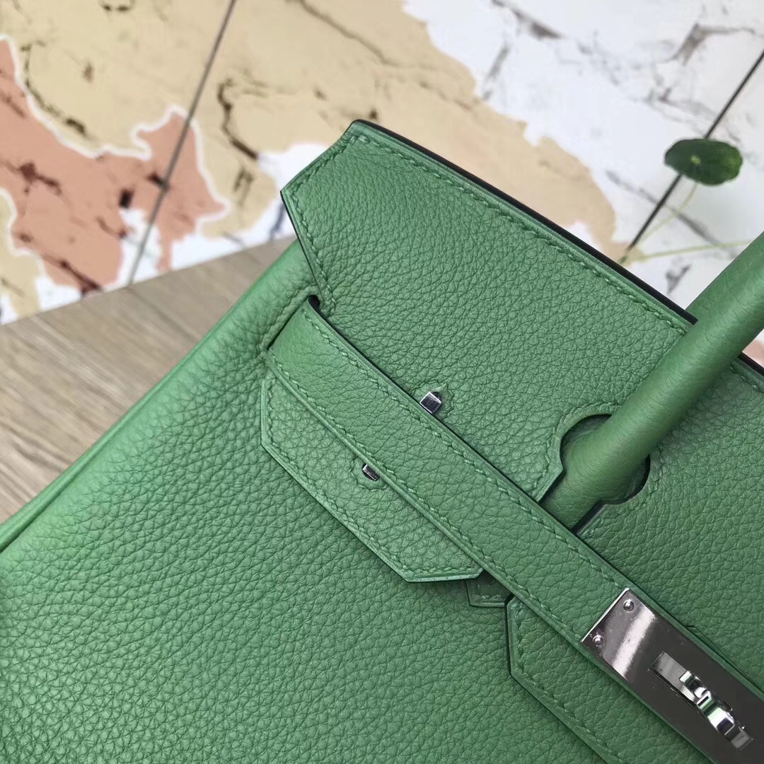 Hermes爱马仕 苹果绿 原厂御用顶级小牛皮 Birkin 30 银扣