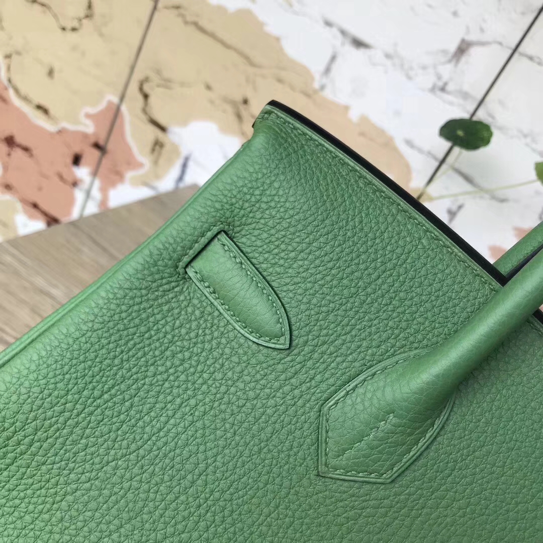 Hermes爱马仕 苹果绿 原厂御用顶级小牛皮 Birkin 30 银扣
