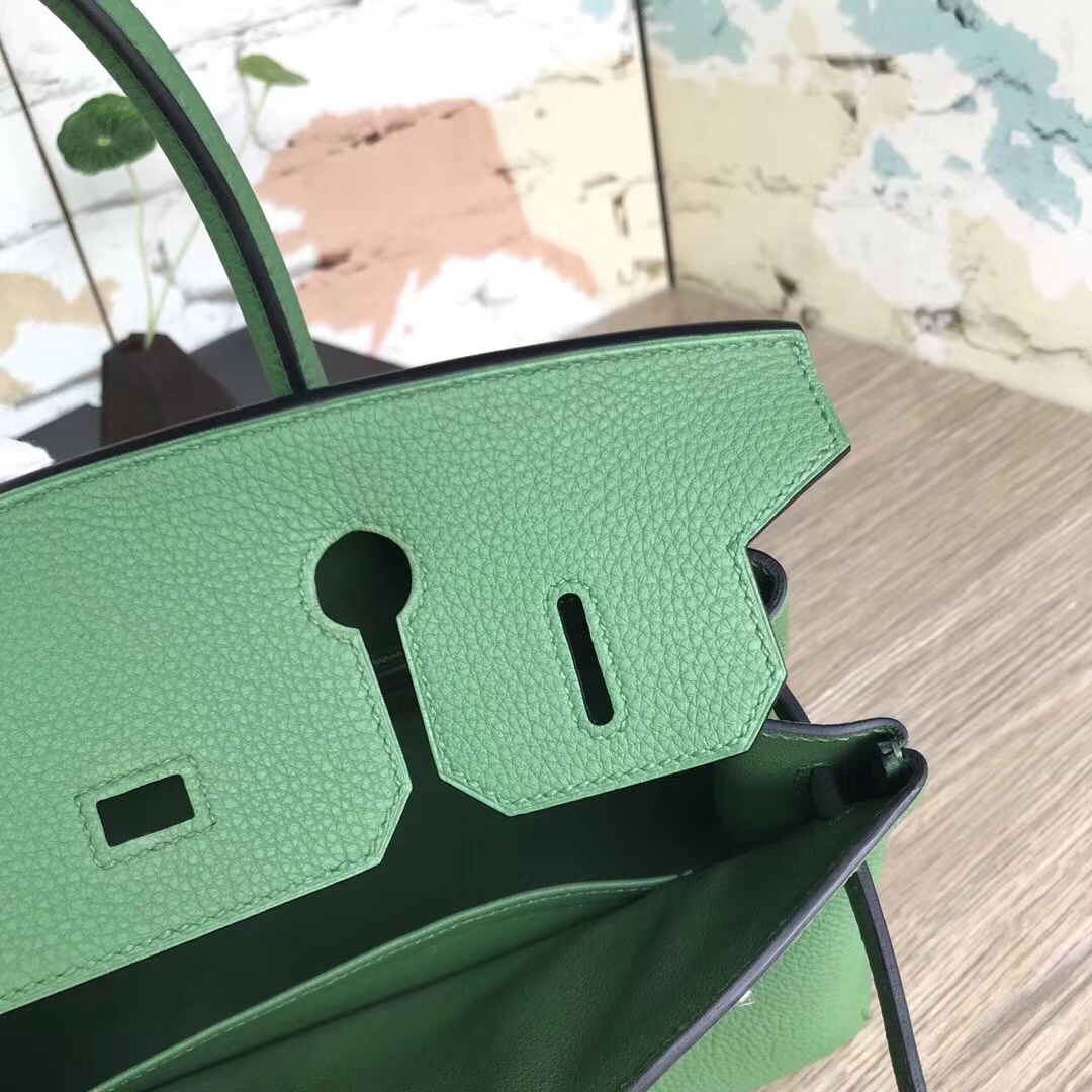 Hermes爱马仕 苹果绿 原厂御用顶级小牛皮 Birkin 30 银扣